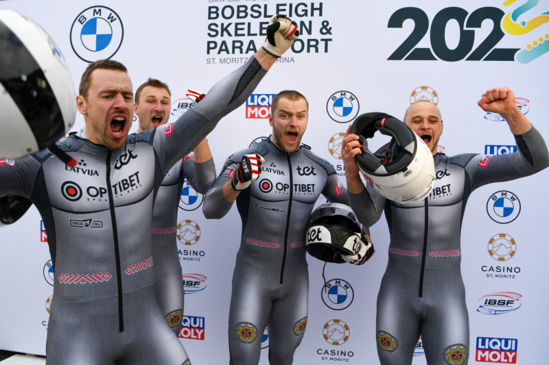 Dāvis Spriņģis kļūst par pasaules vicečempionu bobslejā