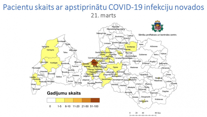 Tukuma, Kandavas, Engures un Jaunpils novados pagaidām nav fiksēts neviens “Covid 19” saslimšanas gadījums