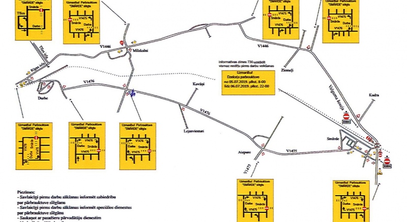 Slēgs Smārdes pārbrauktuvi dzelzceļa remontdarbu laikā no 5. līdz 6. jūlijam