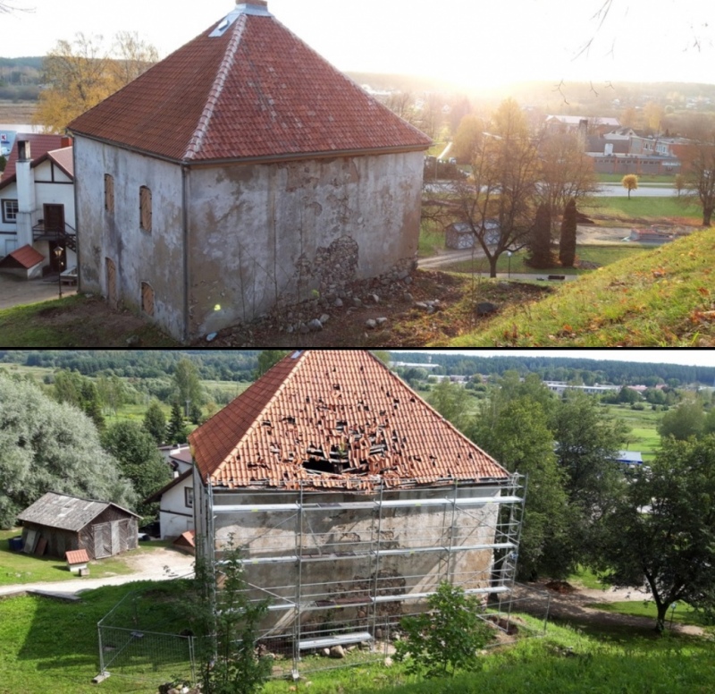 Kandavas kultūras mantojuma-pulvertorņa jumts ir glābts Kandavas kultūras mantojuma-pulvertorņa jumts ir glābts